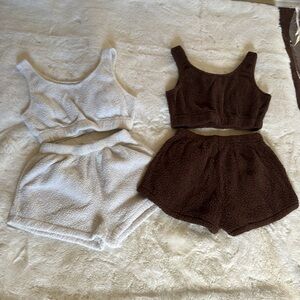 Lounge set brown/white